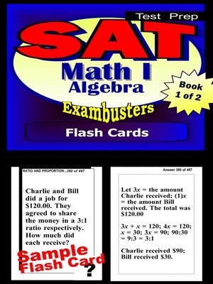 cover image of SAT 2 Math Level I Test&#8212;SAT 2 Algebra Flashcards&#8212;SAT 2 Prep Exam Workbook 1 of 2